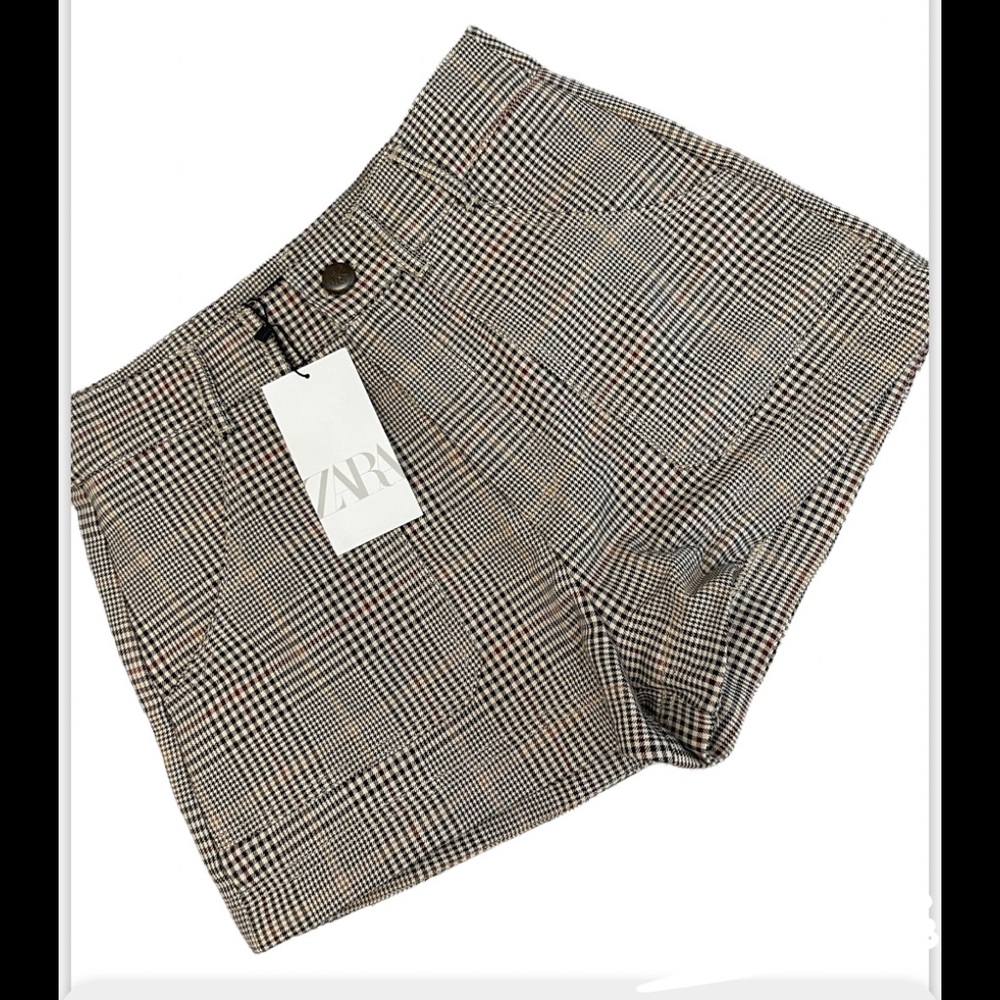 Zara Women's Plaid Skirt - Black and White